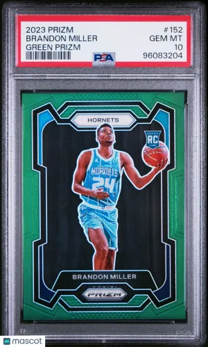 2023 Panini Prizm Brandon Miller #152 Green PSA 10 front