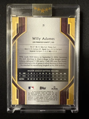 2025 Topps Five Star Willy Adames Orange /25 #21 Giants back