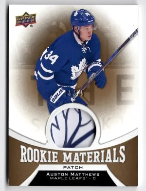 16/17 UD Series 1 Rookie Materials Patch #Rm-Am Auston Matthews RC (15/25)