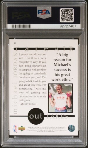 1994 Upper Deck MJ Rare Air Michael Jordan #53 PSA 10 back