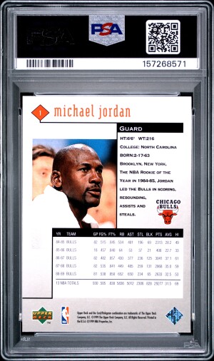 1998 Upper Deck Black Diamond Michael Jordan #1 Single PSA 9 back