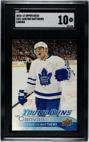 16/17 UD Series 2 Young Guns Canvas #C211 Auston Matthews RC SGC 10