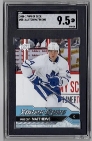 16/17 UD Series 1 Young Guns #201 Auston Matthews RC SGC 9.5