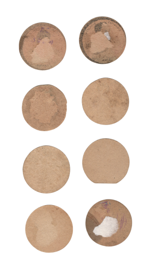 (Lot of 8) 1949-50 Basketball Disc Cards from Album Figuritas Bicicleta (Argentina) back