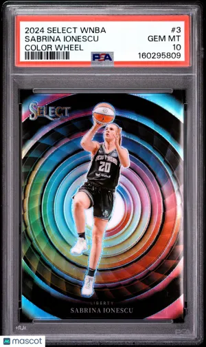 2024 Panini Select WNBA Color Wheel Sabrina Ionescu #3 PSA 10 front