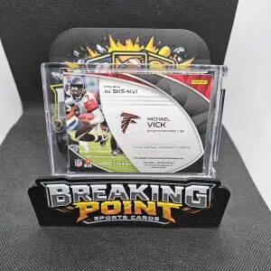 2022 Panini Spectra Michael Vick Sky High Signatures Atlanta Falcons # 69/99 back