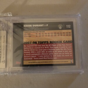 2007 Topps Kevin Durant Rookie #112 BGS 8.5 back