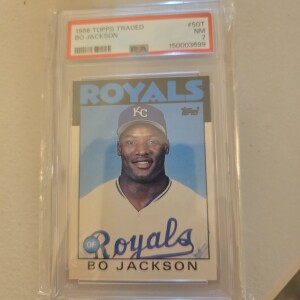 1986 Topps Traded Bo Jackson Rookie #50T PSA 7 front