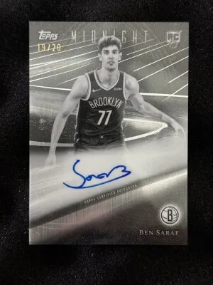 Ben Saraf Topps Midnight Auto /20 front