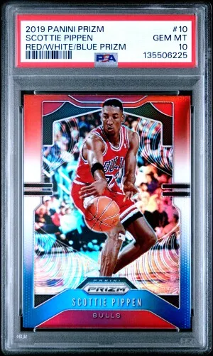 2019 Panini Prizm Scottie Pippen Red/White/Blue Prizm front