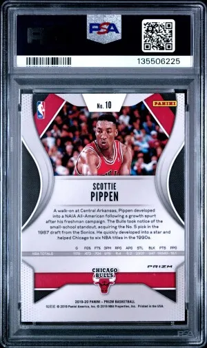 2019 Panini Prizm Scottie Pippen Red/White/Blue Prizm back