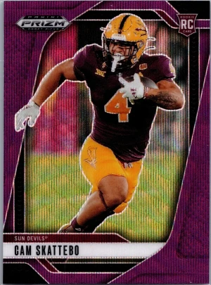 2025 Panini Prizm Draft Picks #9 Cam Skattebo Prizms Purple Wave front