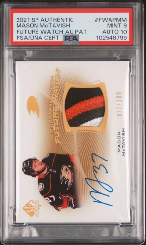 Mason McTavish 2021-22 SP Authentic Future Watch Patch Auto front