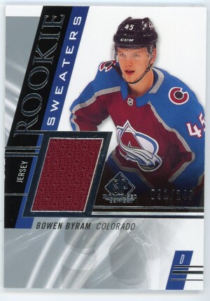 2020-21 SP Game Used Bowen Byram Rookie Sweaters 91/249 #RS-BB front