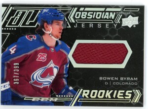 2020-21 UD Black Bowen Byram Obsidian Rookie Jersey 367/399  #ORJ-BB front