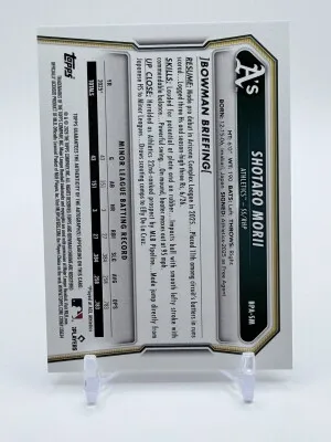 2026 Bowman Prospect Autograph Shotaro Morii, Athletics Auto back