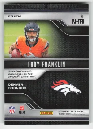 24 Prizm  #PJ-TFN Troy Franklin Premier Jerseys Neon Green Pulsar BRONCOS back