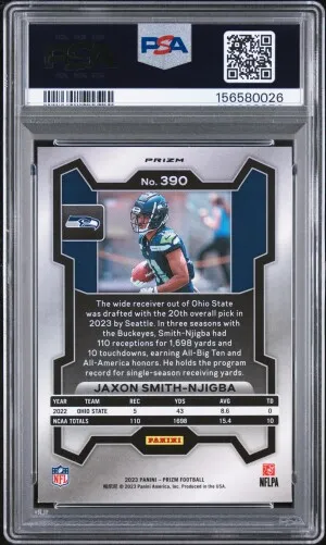 2023 Panini Prizm Jaxon Smith-Njigba Silver Prizm back