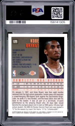 1997 Topps Chrome Kobe Bryant back