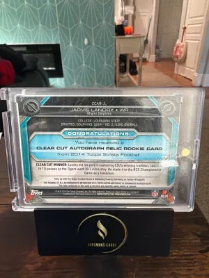 2014 Topps Strata Clear Cut Jarvis Landry #CCAR-JL RPA #/75 back