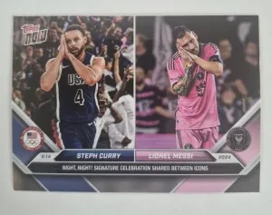 2024 Topps Now Curry/ Messi front