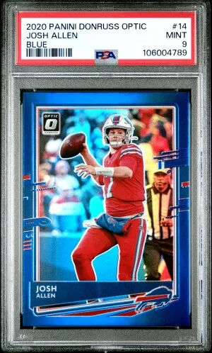 2020 Panini Donruss Optic Josh Allen Blue /179 Jersey # Match PSA 9 *Team Color Match*