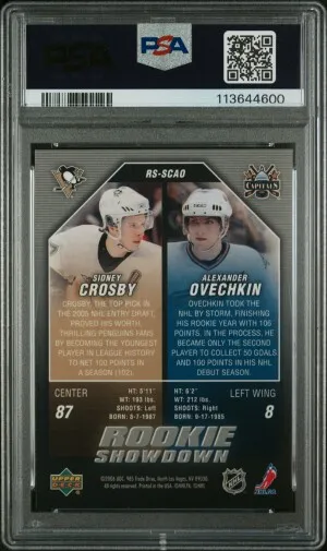 2005 Upper Deck Rookie Showdown S.crosby/A.ovechkin Rookie Showdown back
