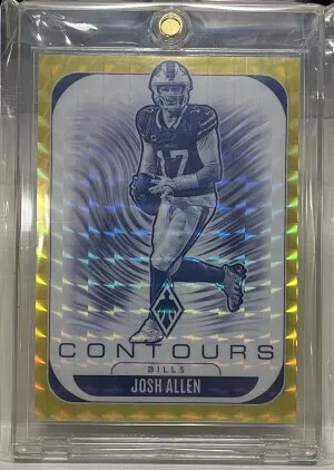 2025 PANINI PHOENIX CONTOURS 4 JOSH ALLEN YELLOW PYRAMIDS 052/149 front