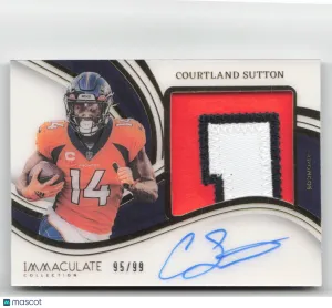 23 #PP-CSU Courtland Sutton Immaculate  Premium  Patch Auto  #95/99 front