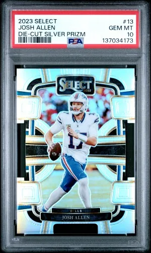 2023 Panini Select Josh Allen Die-Cut Silver Prizm front