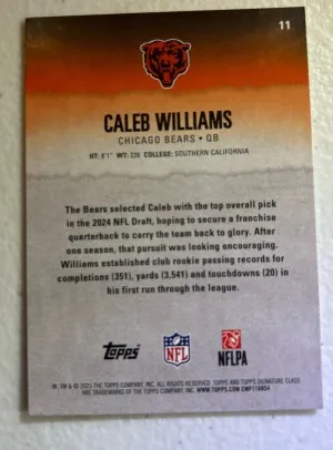 2026 Topps Caleb Williams  #11 back