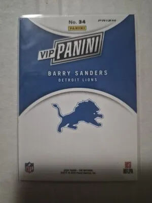 2025 Panini National Barry Sanders VIP Gold Baja Tiger back