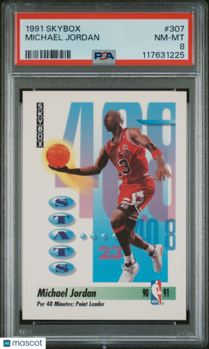 1991 Skybox Michael Jordan #307 PSA 8 front
