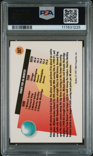 1991 Skybox Michael Jordan #307 PSA 8 back