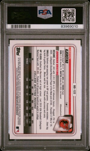 2020 Bowman Draft Heston Kjerstad #BD122 Chrome Green Refractor /99 PSA 10 back