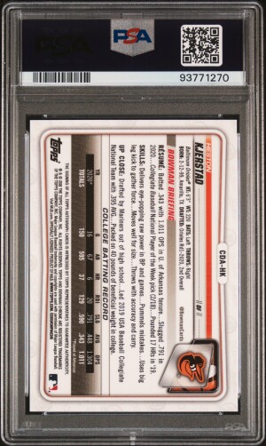 2020 Bowman Draft Chrome Autographs Heston Kjerstad Purple Refractor /99 PSA 10 back