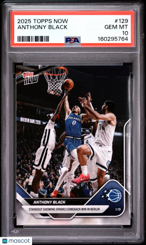2025 Topps Now Anthony Black #129 PSA 10 front