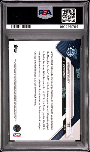2025 Topps Now Anthony Black #129 PSA 10 back