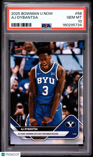 2025 Bowman U Now Aj Dybantsa #58 PSA 10 front