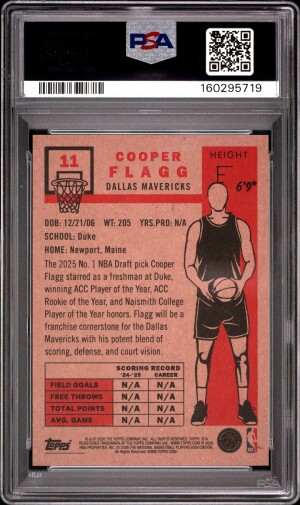2026 Topps Living Cooper Flagg #11 PSA 9 back
