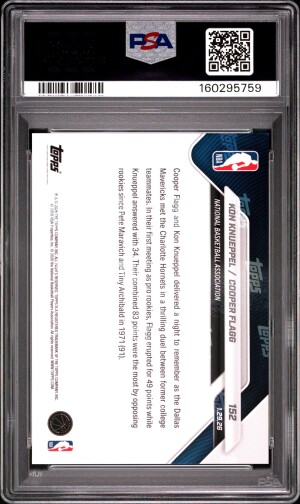 2025 Topps Now Knueppel Flagg #152 PSA 10 back