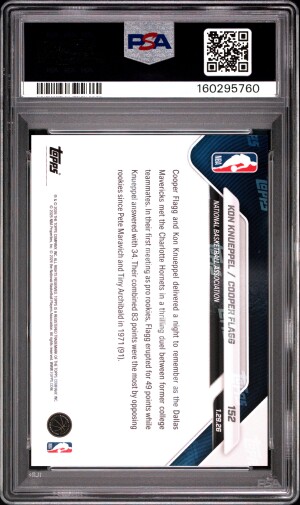 2025 Topps Now Knueppel Flagg #152 PSA 10 back