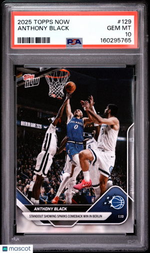 2025 Topps Now Anthony Black #129 PSA 10 front