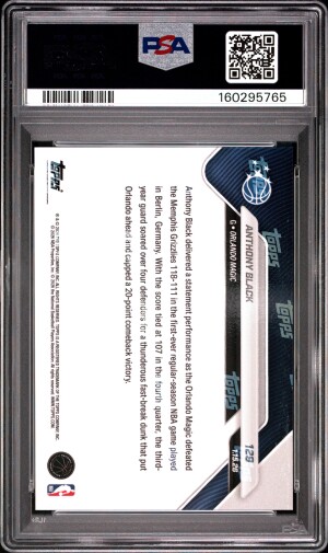 2025 Topps Now Anthony Black #129 PSA 10 back