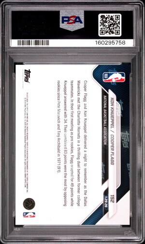 2025 Topps Now Knueppel Flagg #152 PSA 10 back