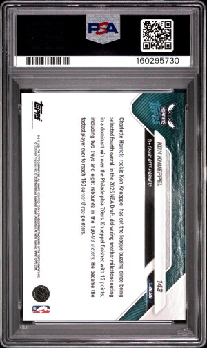 2025 Topps Now Kon Knueppel #143 PSA 10 back