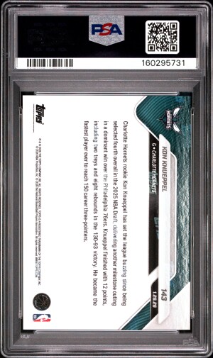 2025 Topps Now Kon Knueppel #143 PSA 10 back