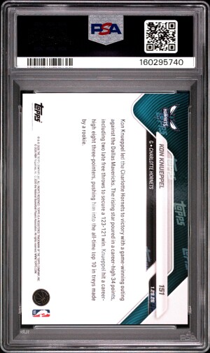 2025 Topps Now Kon Knueppel #151 PSA 10 back