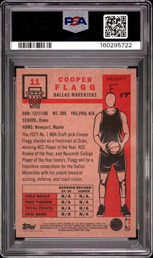 2026 Topps Living Cooper Flagg #11 PSA 10 back