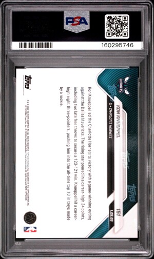 2025 Topps Now Kon Knueppel #151 PSA 10 back